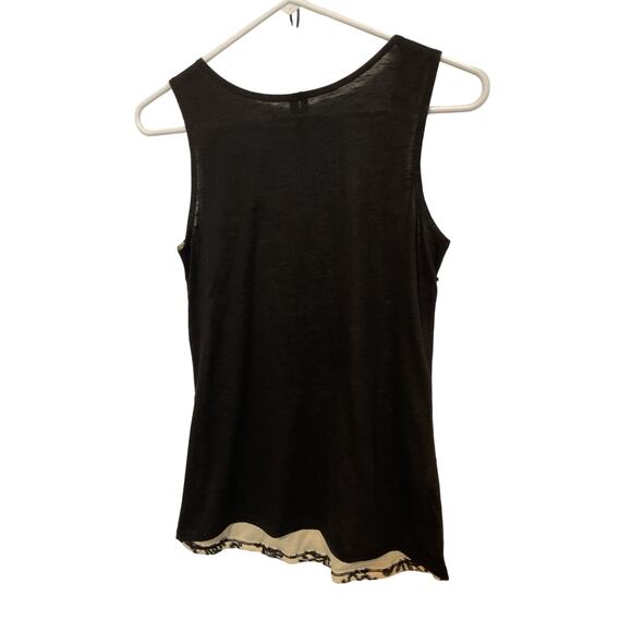 Maurice’s Size Small Sleeveless Shell Tank Beige Black - Picture 7 of 7